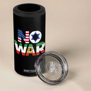 No War USA Israel Iran Flags 4 in 1 Can Cooler Tumbler Anti War Protest Political Statement TS02 Print Your Wear