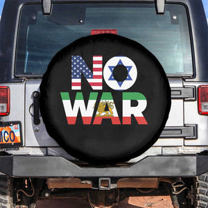 No War USA Israel Iran Flags Spare Tire Cover Anti War Protest Political Statement TS02 No hole Black Print Your Wear