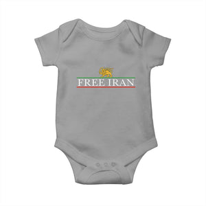 Free Iran Lion And Sun Graphic Baby Onesie Iranian Freedom Supporters TS02 Sport Gray Print Your Wear