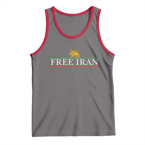 Free Iran Lion And Sun Graphic Tank Top Iranian Freedom Supporters TS02 Deep Heather Red Print Your Wear