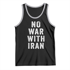 No War With Iran Tank Top Anti War Peace Protest Iranian People TS02 Black Athletic Heather Print Your Wear