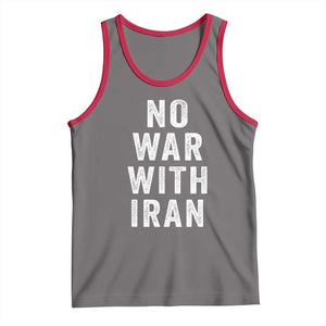 No War With Iran Tank Top Anti War Peace Protest Iranian People TS02 Deep Heather Red Print Your Wear