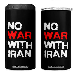 No War With Iran 4 in 1 Can Cooler Tumbler Anti War Peace Activist Protest Iranian People TS02 One Size: 16 oz Black Print Your Wear