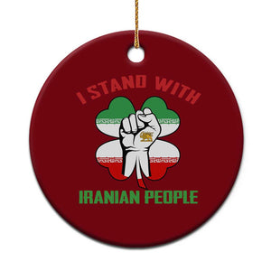 I Stand With Iranian People Freedom Supporters Ceramic Ornament Raised Fist Persian Flag Iran Revolution TS02 1pc Red Print Your Wear