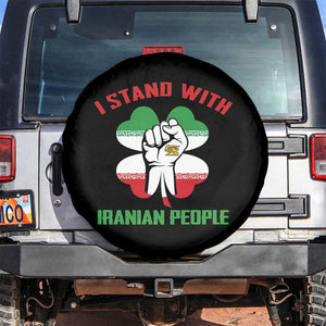 I Stand With Iranian People Freedom Supporters Spare Tire Cover Raised Fist Persian Flag Iran Revolution TS02 No hole Black Print Your Wear