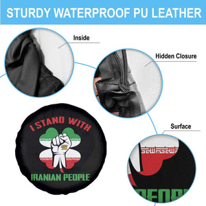 I Stand With Iranian People Freedom Supporters Spare Tire Cover Raised Fist Persian Flag Iran Revolution TS02 Print Your Wear