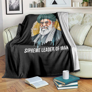 Supreme Leader Of Iran Graphic Portrait Throw Blanket Iranian Political Figure TS02 Print Your Wear
