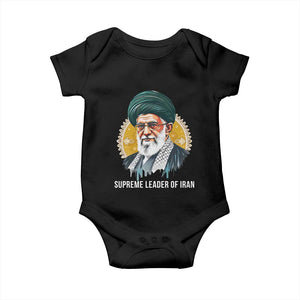 Supreme Leader Of Iran Graphic Portrait Baby Onesie Iranian Political Figure TS02 Black Print Your Wear