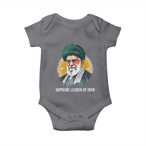 Supreme Leader Of Iran Graphic Portrait Baby Onesie Iranian Political Figure TS02 Charcoal Print Your Wear