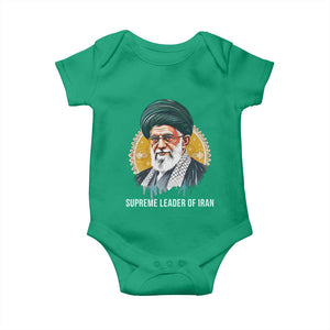 Supreme Leader Of Iran Graphic Portrait Baby Onesie Iranian Political Figure TS02 Irish Green Print Your Wear
