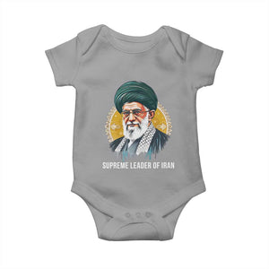 Supreme Leader Of Iran Graphic Portrait Baby Onesie Iranian Political Figure TS02 Sport Gray Print Your Wear