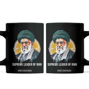 Supreme Leader Of Iran Graphic Portrait Coffee Mug Iranian Political Figure TS02 Black Print Your Wear