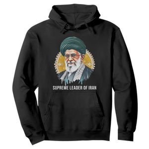 Supreme Leader Of Iran Graphic Portrait Hoodie Iranian Political Figure TS02 Black Print Your Wear