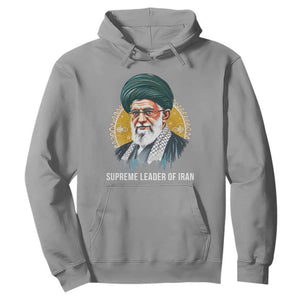 Supreme Leader Of Iran Graphic Portrait Hoodie Iranian Political Figure TS02 Sport Gray Print Your Wear