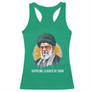 Supreme Leader Of Iran Graphic Portrait Racerback Tank Top Iranian Political Figure TS02 Irish Green Print Your Wear