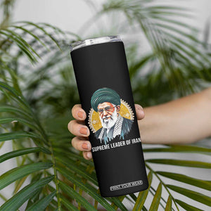 Supreme Leader Of Iran Graphic Portrait Skinny Tumbler Iranian Political Figure TS02 Print Your Wear