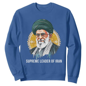 Supreme Leader Of Iran Graphic Portrait Sweatshirt Iranian Political Figure TS02 Royal Blue Print Your Wear