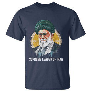 Supreme Leader Of Iran Graphic Portrait T Shirt Iranian Political Figure TS02 Navy Print Your Wear