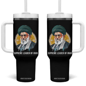 Supreme Leader Of Iran Graphic Portrait Tumbler With Handle Iranian Political Figure TS02 One Size: 40 oz Black Print Your Wear