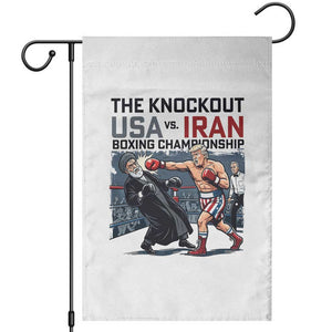 Sarcastic USA vs Iran Knockout Boxing Championship Garden Flag Funny Political Satire Fight Night TS02 White Print Your Wear