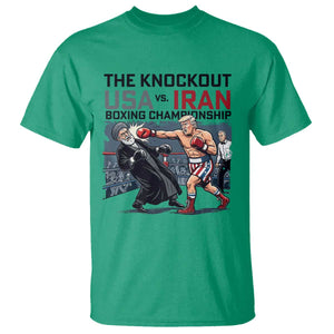 Sarcastic USA vs Iran Knockout Boxing Championship T Shirt Funny Political Satire Fight Night TS02 Irish Green Print Your Wear