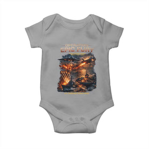 Operation Epic Fury Strike Mission 2026 Graphic Baby Onesie U.S. Strategic Strike Force Military Action TS02 Sport Gray Print Your Wear