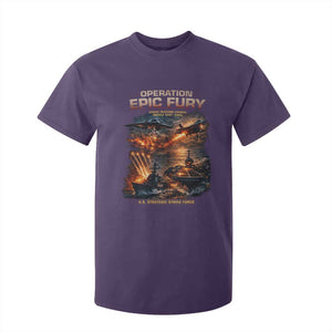 Operation Epic Fury Strike Mission 2026 Graphic T Shirt For Kid U.S. Strategic Strike Force Military Action TS02 Purple Print Your Wear