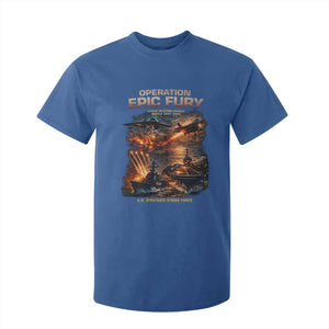 Operation Epic Fury Strike Mission 2026 Graphic T Shirt For Kid U.S. Strategic Strike Force Military Action TS02 Royal Blue Print Your Wear