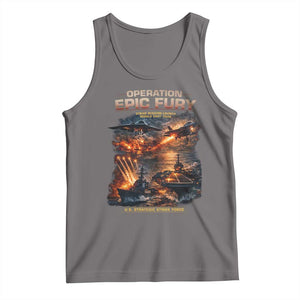 Operation Epic Fury Strike Mission 2026 Graphic Tank Top U.S. Strategic Strike Force Military Action TS02 Deep Heather Print Your Wear