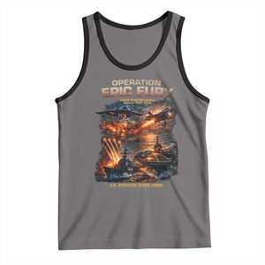 Operation Epic Fury Strike Mission 2026 Graphic Tank Top U.S. Strategic Strike Force Military Action TS02 Deep Heather Black Print Your Wear