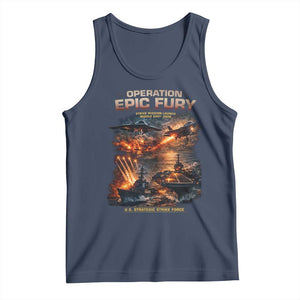 Operation Epic Fury Strike Mission 2026 Graphic Tank Top U.S. Strategic Strike Force Military Action TS02 Navy Print Your Wear