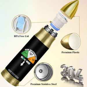 Irish Breathalyzer Blow Here Funny Drinking Gauge Bullet Tumbler St Patricks Day Party Offensive Adult Humor TS02 Print Your Wear