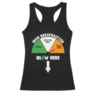 Irish Breathalyzer Blow Here Funny Drinking Gauge Racerback Tank Top St Patricks Day Party Offensive Adult Humor TS02 Black Print Your Wear