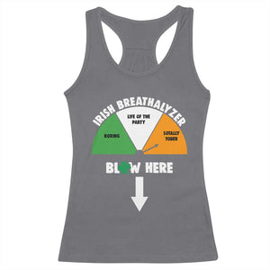 Irish Breathalyzer Blow Here Funny Drinking Gauge Racerback Tank Top St Patricks Day Party Offensive Adult Humor TS02 Charcoal Print Your Wear