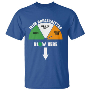 Irish Breathalyzer Blow Here Funny Drinking Gauge T Shirt St Patricks Day Party Offensive Adult Humor TS02 Royal Blue Print Your Wear