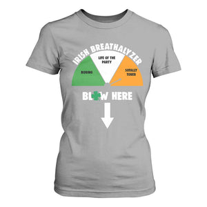 Irish Breathalyzer Blow Here Funny Drinking Gauge T Shirt For Women St Patricks Day Party Offensive Adult Humor TS02 Sport Gray Print Your Wear