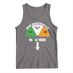 Irish Breathalyzer Blow Here Funny Drinking Gauge Tank Top St Patricks Day Party Offensive Adult Humor TS02 Deep Heather Print Your Wear