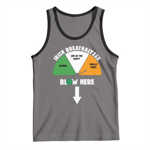 Irish Breathalyzer Blow Here Funny Drinking Gauge Tank Top St Patricks Day Party Offensive Adult Humor TS02 Deep Heather Black Print Your Wear