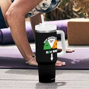 Irish Breathalyzer Blow Here Funny Drinking Gauge Tumbler With Handle St Patricks Day Party Offensive Adult Humor TS02 Print Your Wear