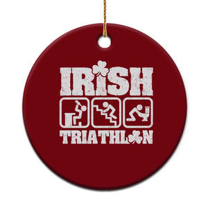 Irish Triathlon Funny Drinking Challenge Ceramic Ornament St Patricks Day Beer Party Humor TS02 1pc Red Print Your Wear