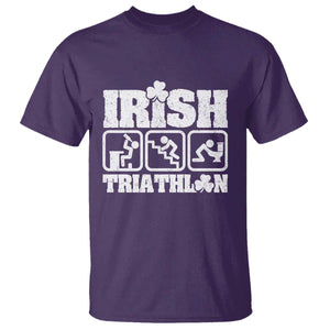 Irish Triathlon Funny Drinking Challenge T Shirt St Patricks Day Beer Party Humor TS02 Purple Print Your Wear