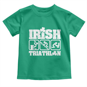 Irish Triathlon Funny Drinking Challenge Toddler T Shirt St Patricks Day Beer Party Humor TS02 Irish Green Print Your Wear