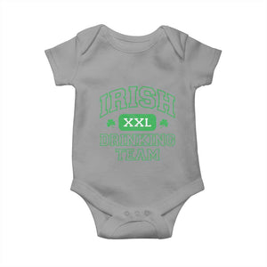 Irish Drinking Team XXL Funny St Patricks Day Party Squad Baby Onesie TS02 Sport Gray Print Your Wear