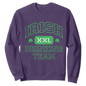 Irish Drinking Team XXL Funny St Patricks Day Party Squad Sweatshirt TS02 Purple Print Your Wear