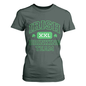 Irish Drinking Team XXL Funny St Patricks Day Party Squad T Shirt For Women TS02 Dark Forest Green Print Your Wear