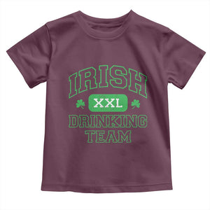 Irish Drinking Team XXL Funny St Patricks Day Party Squad Toddler T Shirt TS02 Maroon Print Your Wear