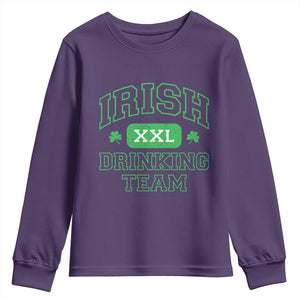 Irish Drinking Team XXL Funny St Patricks Day Party Squad Youth Sweatshirt TS02 Purple Print Your Wear