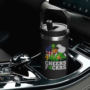 Cheers Fckers Funny Trump Irish Toast Flip Straw Tumbler St Patricks Day Drinking Humor TS02 Print Your Wear