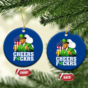 Cheers Fckers Funny Trump Irish Toast Ceramic Ornament St Patricks Day Drinking Humor TS02 1pc Blue Print Your Wear