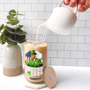 Cheers Fckers Funny Trump Irish Toast Glass Can St Patricks Day Drinking Humor TS02 Print Your Wear